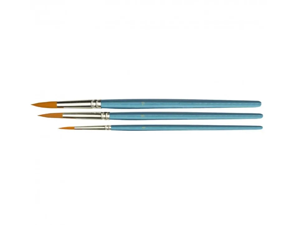 Lot pinceaux maier n 4 8 et 10 manches bleu 3 unites