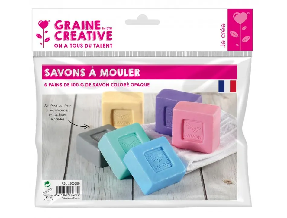 Lot savon a mouler graine creative 100g 6 unites coloris assortis