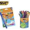 Lot scolaire bic kids special maternelle 12 etuis 12 crayonscouleur evolution + 5 pots 18 feutres visacolor xl 17 kits