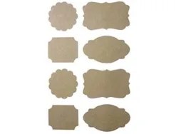 Lot stickers kraft graine creative 30mm 32 unites formes assorties