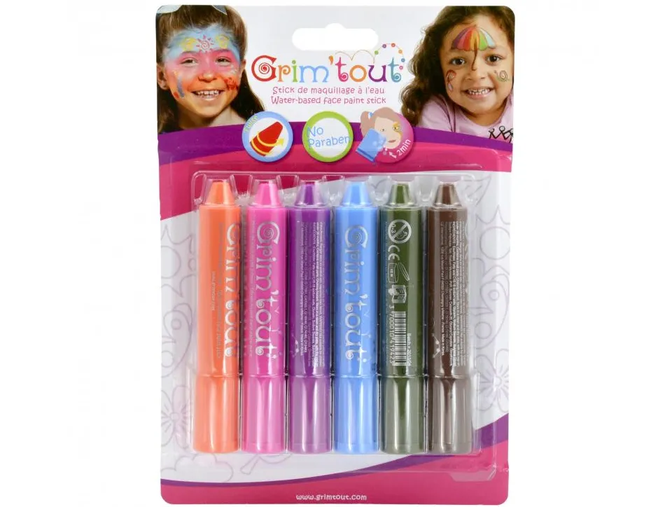 Lot sticks maquillage oz grim tout sans parabene 6 unites coloris arc en ciel assortis