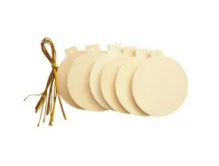 Lot suspensions boules et guirlandes graine creative plates bois 6cm 6 unites
