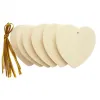 Lot suspensions cîurs plats graine creative bois 6cm a decorer