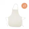 Lot tablier enfant loolipo coton a customiser 5 unites coloris ecru