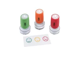 Lot tampons d evaluation wonday motifs tetes emoticones 5000 impressions non rechargeables 3 unites