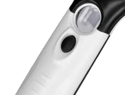 Loupe électrique q-connect lentille verre ronde 75mm diamètre monture abs grossissement par 3 3 ampoules led