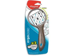 Loupe maped scolaire verre optique fumé 75mm diamètre grossissement par 3 anti-déformation coloris noir