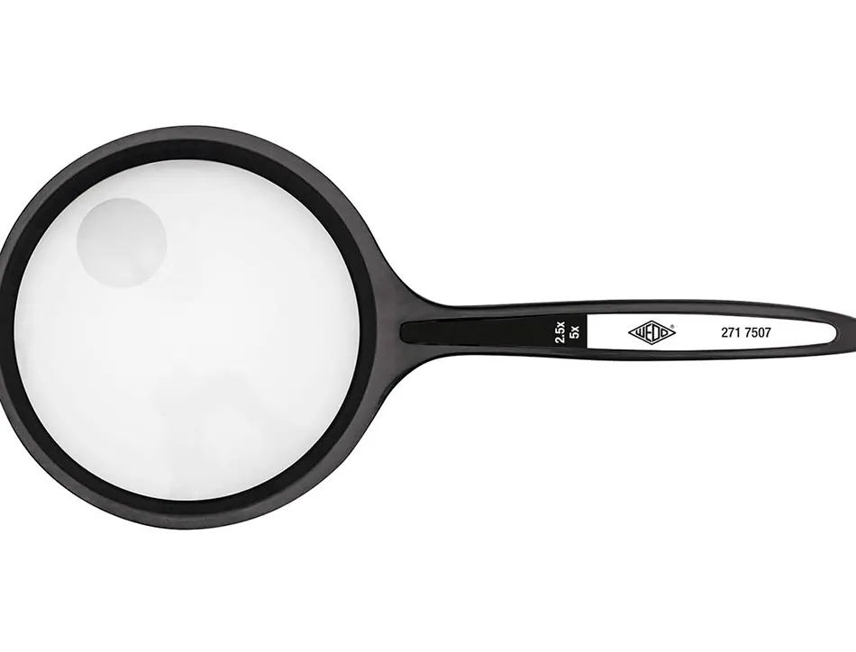 Loupe q-connect bifocale en verre diam. 75mm poignee courbee coloris noir