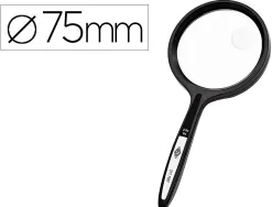 Loupe q-connect bifocale en verre diam. 75mm poignee courbee coloris noir