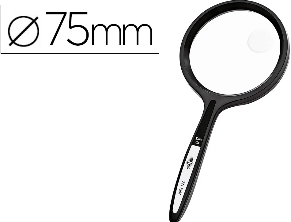 Loupe q-connect bifocale en verre diam. 75mm poignee courbee coloris noir