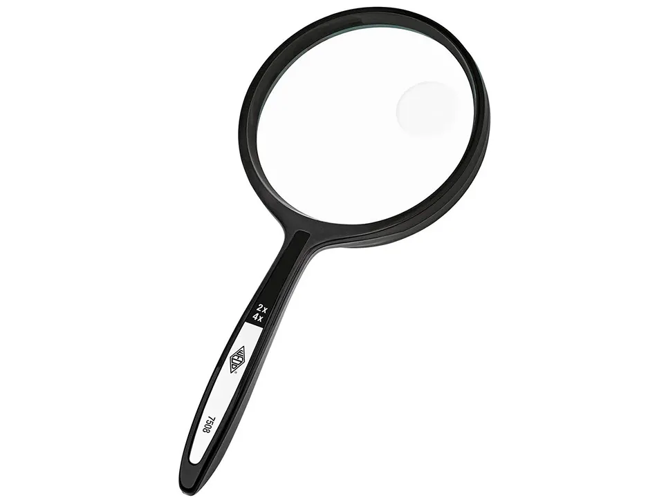 Loupe q-connect bifocale en verre diam. 62mm poignee courbee coloris noir