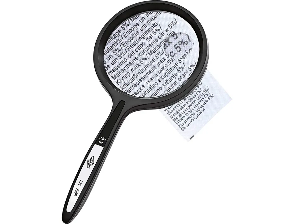 Loupe q-connect bifocale en verre diam. 62mm poignee courbee coloris noir