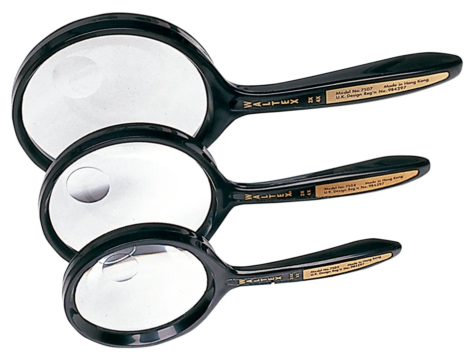Loupe q-connect bifocale en verre diam. 50mm poignee courbee coloris noir