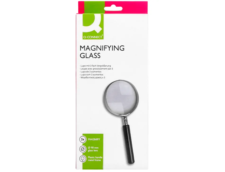 Loupe q-connect verre manche plastique 90 mm coloris noir