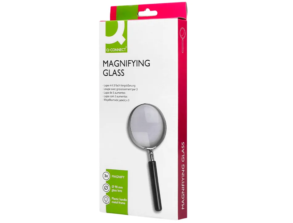 Loupe q-connect verre manche plastique 90 mm coloris noir