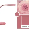 Luminaire bureau led mauljoy hauteur 33,5cm bras 35,8cm tete diametre 11,8cm coloris rose