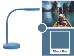 Luminaire bureau led mauljoy hauteur 33,5cm bras 35,8cm tete diametre 11,8cm coloris bleu