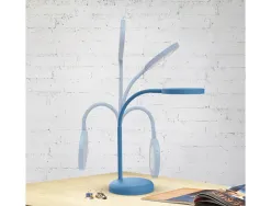 Luminaire bureau led mauljoy hauteur 33,5cm bras 35,8cm tete diametre 11,8cm coloris bleu