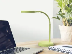 Luminaire bureau led mauljoy hauteur 33,5cm bras 35,8cm tete diametre 11,8cm coloris vert