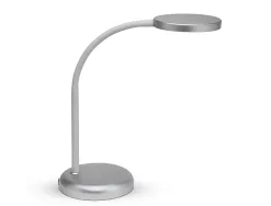 Luminaire bureau maul joy 16 led hauteur 33,5 cm bras 38,5cm tete diametre 11,8cm coloris argent