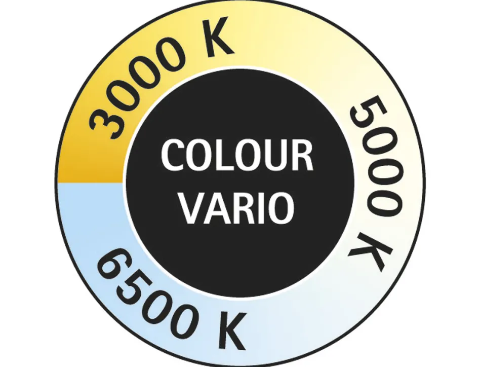 Luminaire bureau maul led pearly colour vario reglable hauteur 37,5cm bras 35,7cm tete 16x6cm coloris blanc