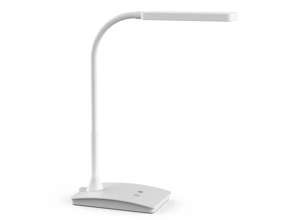 Luminaire bureau maul led pearly colour vario reglable hauteur 37,5cm bras 35,7cm tete 16x6cm coloris blanc