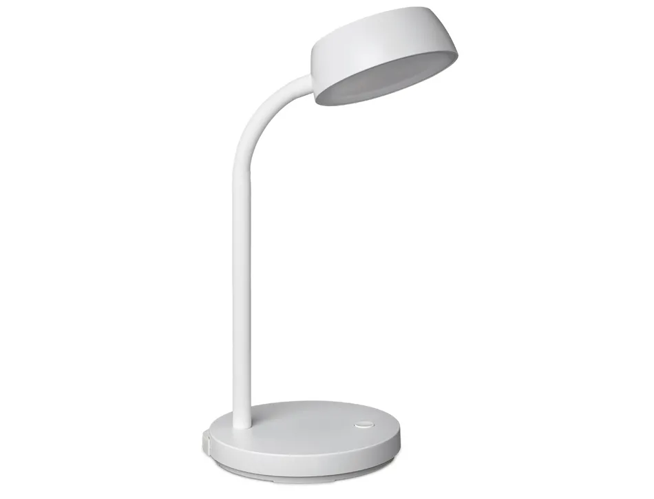 Luminaire bureau maul led joy hauteur 30cm support diametre 15cm tete diametre 11cm coloris blanc