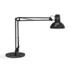 Luminaire bureau maul study sur pince ou socle tete et bras metal hauteur 44cm bras 35cm tete diam. 17cm coloris noir