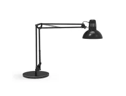 Luminaire bureau maul study sur pince ou socle tete et bras metal hauteur 44cm bras 35cm tete diam. 17cm coloris noir