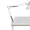 Luminaire bureau maulstudy surpince tete et bras metal hauteur 44cm bras 35cm tete diam. 17cm coloris blanc