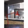 Luminaire bureau maulstudy surpince tete et bras metal hauteur 44cm bras 35cm tete diam. 17cm coloris rouge