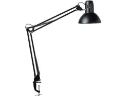 Luminaire bureau maulstudy surpince tete et bras metal hauteur 44cm bras 35cm tete diam. 17cm coloris noir