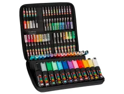 Mallette peinture posca marqueur encre inodore couvrante 60 coloris assortis