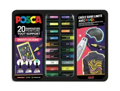 Mallette posca marqueur les insolites 20 unites coloris assortis