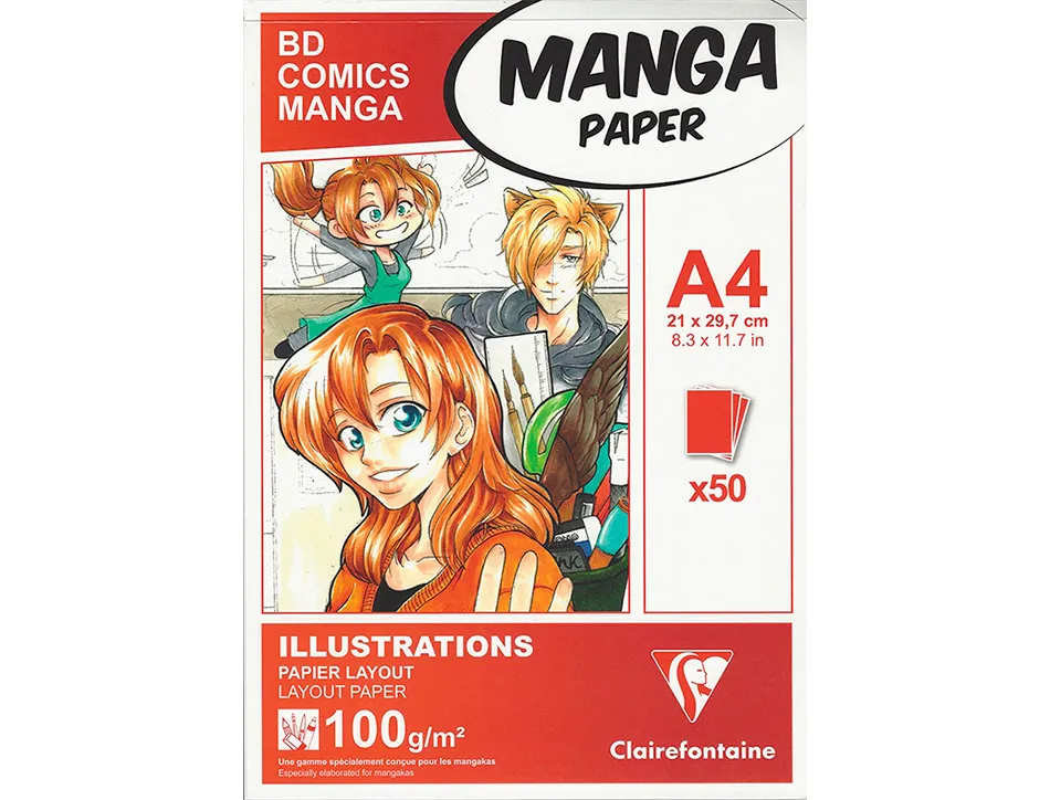 Manga illustrations bloc coll clairefontaine a4 21x29,7cm 100gr 50f
