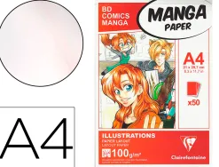 Manga illustrations bloc coll clairefontaine a4 21x29,7cm 100gr 50f