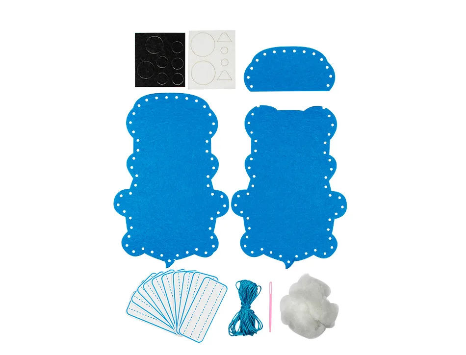 Mange soucis coudre en feutrine croc'animals + 30 tiquettes soucis - 17,8 x 12 cm - 3 pcs - 3 coloris