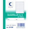 Manifold autocopiant elve 105x148mm quadrillé 5x5 foliotage 50 triplis