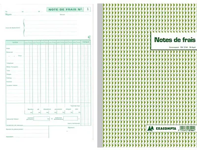 Manifold autocopiant exacompta notes de frais a4 210x297mm foliotage 50 duplis