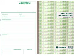 Manifold autocopiant exacompta borderau d'intervention a4 210x297mm foliotage 50 duplis