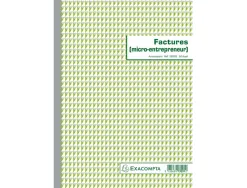 Manifold autocopiant exacompta factures auto-entrepreneur a4 210x297mm foliotage 50 duplis