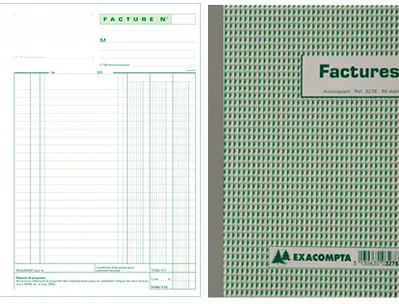 Manifold autocopiant exacompta factures tva a5 148x210mm foliotage 50 triplis