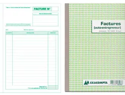 Manifold autocopiant exacompta factures auto-entrepreneur a5 148x210mm foliotage 50 duplis