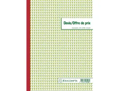 Manifold autocopiant exacompta devis offre de prix a4 210x297mm foliotage 50 triplis