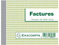 Manifold autocopiant exacompta factures 105x135mm foliotage 50 duplis