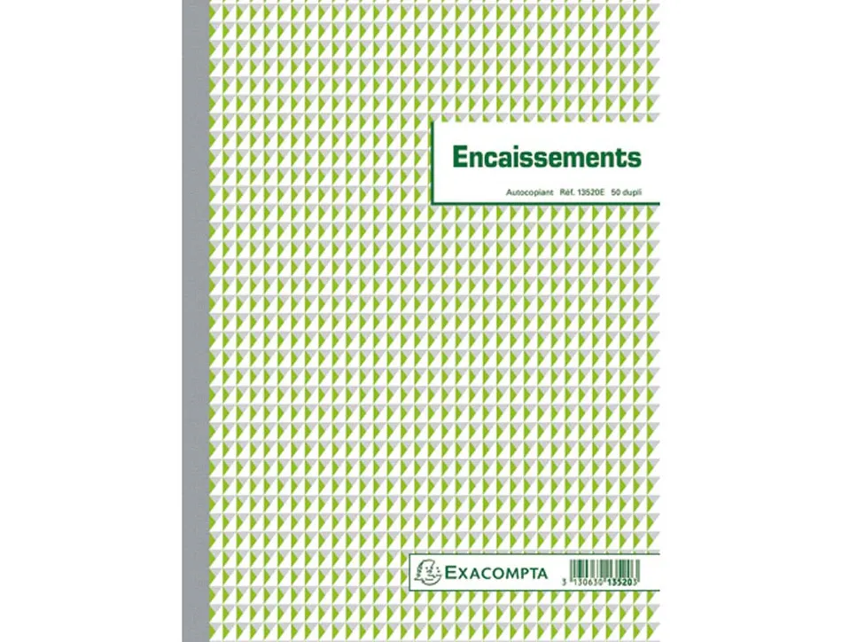 Manifold autocopiant exacompta encaissements a4 210x297mm foliotage 50 duplis