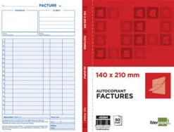 Manifold autocopiant liderpapel factures 140x210mm 50 duplis