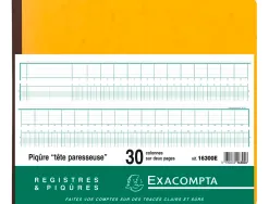 Manifold comptable exacompta piqué tête paresseuse 270x320mm horizontal 31 lignes 80 pages 30 colonnes/2 pages