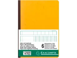 Manifold comptable exacompta piqué tête paresseuse 297x210mm vertical 34 lignes 80 pages 6 colonnes/page