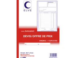 Manifold elve autocopiant a4 210x297mm foliotage 50 duplis devis offre prix